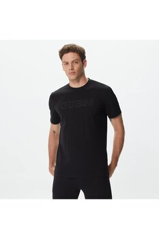 Guess Alphy Erkek Siyah T-Shirt M Beden