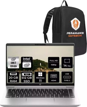 Hp Probook 440 G10 İ7-1355U 20Gb Ram 512Gb Ssd 14'' Fhd W11Home Dizüstü Bilgisayar & Per4 Çanta