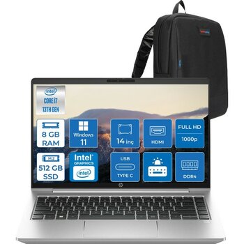 Hp Probook 440 G10 Intel Core I7 1355U 8gb 512GB SSD Iris® Xe Graphics Windows 11 Home 14" IPS Fullhd (1920X1080) 250NITS Taşınabilir Bilgisayar 96...