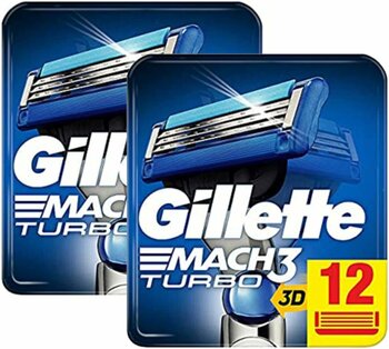 Gillette Mach 3 Turbo 12'li Yedek Tıraş Bıçağı X 2 Adet