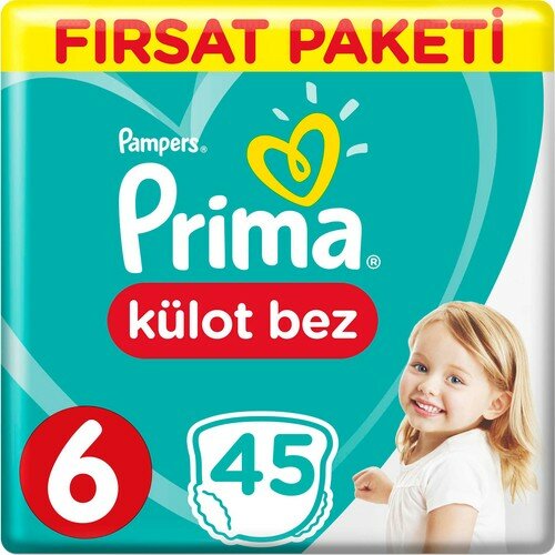 Prima Külot Bebek Bezi 6 Beden Ekstra Large Fırsat Paketi 45 Adet 15+ Kg