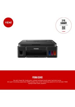 CanonPixma G3410 Wi-Fi + Tarayıcı + Fotokopi Renkli Çok Fonksiyonlu Tanklı Yazıcı