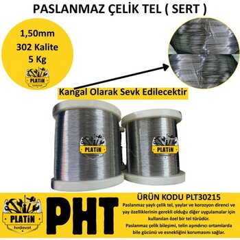 Platin Hırdavat 302 Kalite Paslanmaz Çelik Tel 1,50MM ( Parlak ) 5 kg