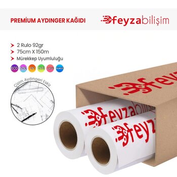 Feyza Blişim® Plankopya Ozalit Aydınger (Çizim) Kağıdı 92gr Rulo 75cm X 150mt (2 Rulo)