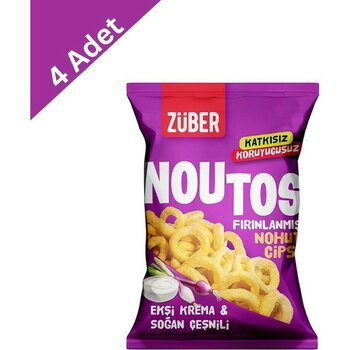 Züber Noutos Ekşi Krema ve Soğan Çeşnili Nohut Cipsi 55 G x 4 Adet - 1 Adet