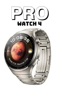 GoMarkt Watch 4 Pro Curved Yuvarlak Ekranlı Akıllı Saat 3 Kordonlu Ios ve Android Uyumlu