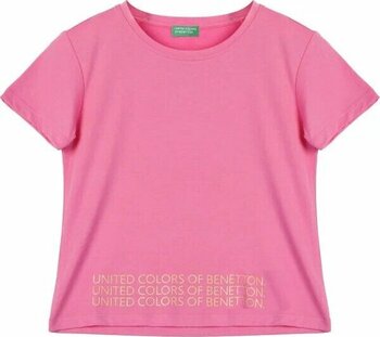 United Colors Of Benetton BNT-G21286 Pembe Kız 4–5 Yaş Tişört