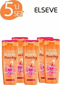 Loreal Elseve Dream Long Onarıcı Bakım Şampuan 5'li Set 360 ml Kırılma Önleyici Tüm Saçlar için