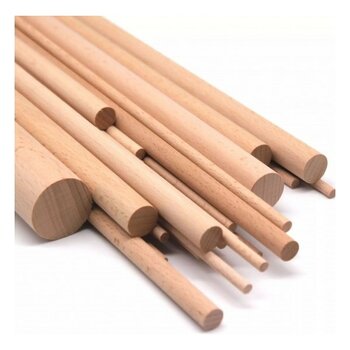 iAhşap Kayın Gülgen Ahşap Yuvarlak Çıta Silindirik Çıta Kavela Çıta Ahşap Çubuk - 5 mm-200 cm-4 Adet