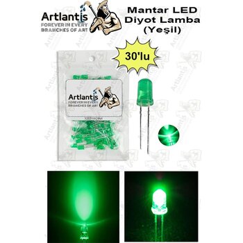 Yeşil Mantar Led Diyot Lamba 30 Lu 1 Paket Yeşil 4.8 Mm Mini Mantar Led Lamba Deney Bilim Proje Arduino Işığı