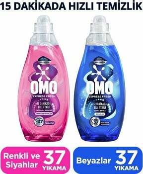 Omo Express Fresh 1480ML Ultra Beyaz Sıvı Çamaşır Deterjanı X1 Capcanlı Renkler Renkli ve Siyahlar X1
