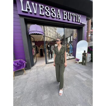 Krep Kumaş Ayrobin Kumaş - Haki Renk-186 36