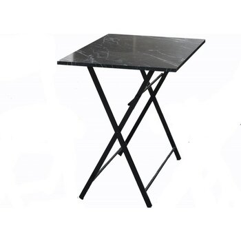 Tubix Kare Çam Balkon Bahçe Çalışma Mutfak Masa 70X70 CM - Siyah