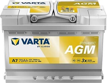 Varta A7 12V 70Ah 760A Dynamıc Start Stop Agm Akü (Üretim Tarihi:2025)