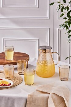 Karaca Luminous 7 Parça Cam Sürahi ve Bardak Seti Amber