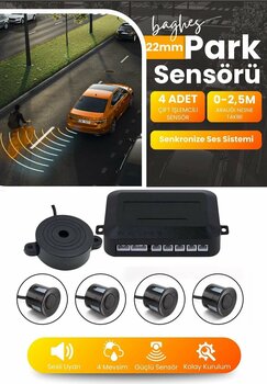 Baghes Sesli Araç Park Sensörü – 22 mm Siyah Göz, Bip Ses Uyarı