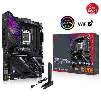 Asus Rog Strıx X870e-E Gamıng Wıfı7 Neo, 4Xddr5,  5Xm.2, Hdmı, Dp, Type-C, Pcıe 5.0, 2Xwi-Fi 7, Bluetooth V5.4, Am5 Soke