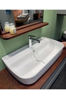 Turkuaz Cerastyle Aqua 75 X 40 Cm Tezgah Üstü Çanak Lavabo