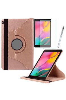 Smart Tech Samsung Galaxy Tab T290 8 Inç Döner Standlı Tablet Kılıfı Ve Cam Koruma Seti