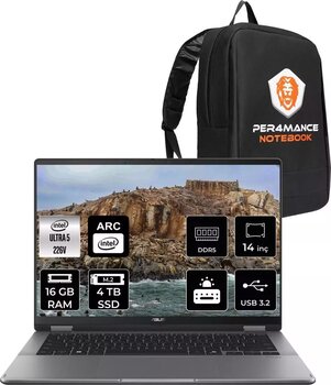 Asus Vivobook 14 Flip Ultra 5 226V 16Gb Ram 4Tb Ssd 14'' Wuxga Oled Fdos Dizüstü Bilgisayar & Per4