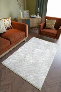 10 Post Online Salon Halısı Otantik Gri Yolluk Kaymaz Yuvarlak Oval Kesme Ince Yıkanabilir Halı - 200 x 400 cm