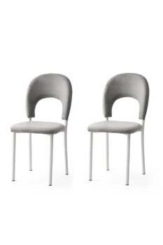 Viento Mobilya 2 Adet Ay Sandalye Babyface Kumaş Siyah Metal İskelet