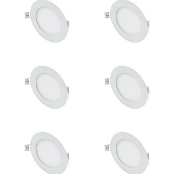 6ADET 6W Slim LED Panel Spot (Beyaz Işık)