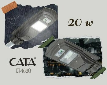 Cata Güneş Enerjili 20 W Bahçe Sokak Aydınlatma Solar Lamba