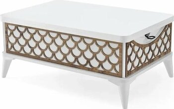 Vezir 5 Kademeli Çekmeceli Akıllı Sihirli Orta Sehpa 60x90 Beyaz