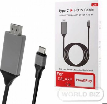 Type-C HDMI Kablo 2 metre Kırmızı Type-C to HDMI Kablo