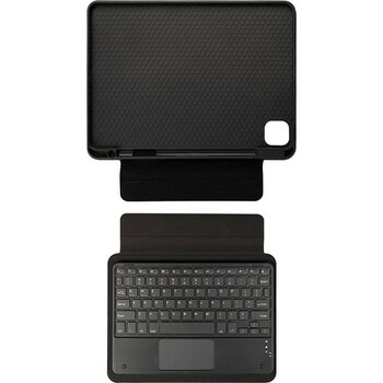 iPad Pro 12.9 2021 (5.nesil)  Uyumlu Mnc Border Keyboard Bluetooh Bağlantılı Standlı Klavyeli Tablet - Siyah