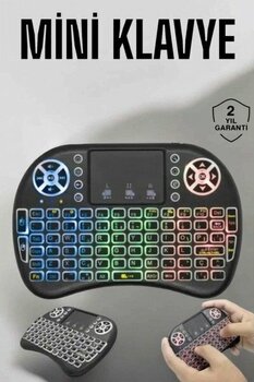 MiraLive Işıklı Kablosuz Mini Q Klavye Tüm Cihazlara Uyumlu - 1 - Renkli