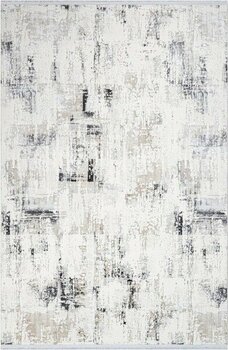 Dallas Gri Modern Etnik Desenli Hav Vermeyen Leke Tutmayan Kolay Temizlenen Yumuşak Makine Salon Yolluk Mutfak Halı - 200 x 350 cm