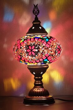 Asylove Mozaik Masa Lambası, Türk Lambası, Dekoratif Masa Aydınlatması, Özel Tasarımı