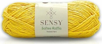 Sensy Premium Softee Raffia Yumuşak Kağıt Ip Rafya Ipi Tığ Ipi Çanta Ipi El Örgü Ipi Hobi Ipi - Sarı