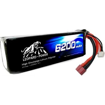 Leopard Power 6200 mAh 11.1V 3S 30C Lityum Polimer Lipo Batarya Pil T Plug