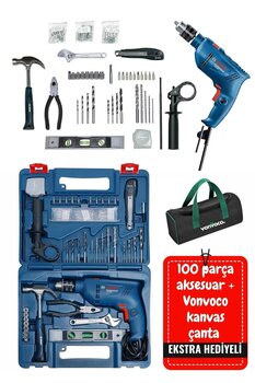Bosch Gsb 600 Darbeli Matkap Mavi Profesyonel 600 Watt Delici Hilti Matkap 100 Parça Hediye