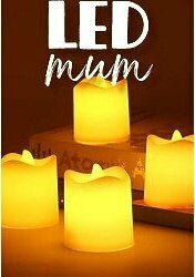 4 Adet Mat Beyaz Mini Led Mum Seti Pilli Dumansız Alevli Ledli Dekoratif Yapay Mum Dekor Işığı