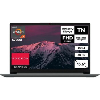 Lenovo Ideapad 1 15ALC7 R7-5700U 24 GB 256 GB SSD Radeon Graphics 15.6" Fhd Windows 11 Pro Taşınabilir Bilgisayar 82R400R4TRAT51
