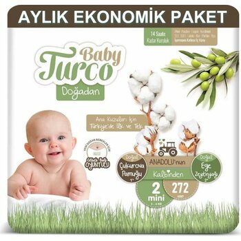 Baby Turco Bebek Bezi Aylık Paket 2 Numara 3-6 kg 68 X 4 272 Adet