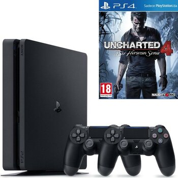 Sony Ps4 Slim 500 GB  Oyun Konsolu + Uncharted 4  + 2. Kol-Türkçe Menü