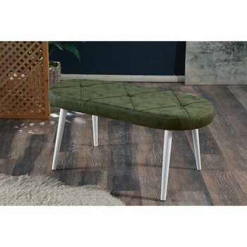 My Massa Bench - Ahşap Beyaz Ayaklı - Yeşil
