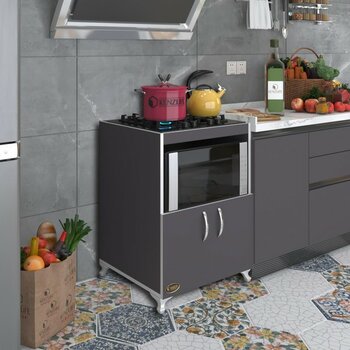Kenzlife ocak dolabı bade gri 85*60*57 mutfak modül mini fırın  ankastre ocak için - Yeşil - Akağaç