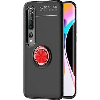 Smart Tech Xiaomi Mi 10 Yüzüklü Power Silikon Kılıf - Siyah - Kırmızı