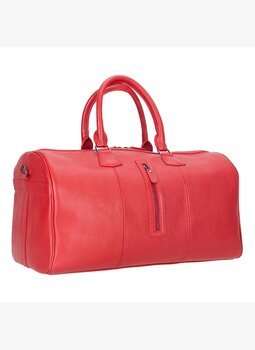 BloomVoyager Roma Rouge Hakiki Deri Duffle Unisex Seyahat & Hafta Sonu Çantası Bedensiz 15740487