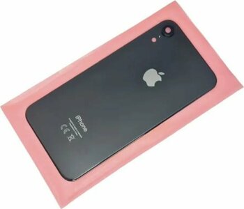 tkgz İphone Xr Arka Pil Kapak Kamera Lensli (YAZILI CAM) Siyah