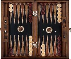 Helena Wood Art Genius Siyah El Oyması Ahşap Tavla