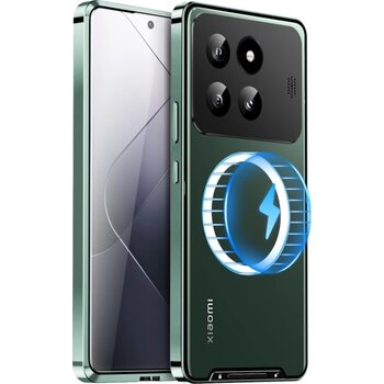 Xiaomi 14 Pro Aromaterapi Manyetik Metal Telefon Kılıfı Yeşil