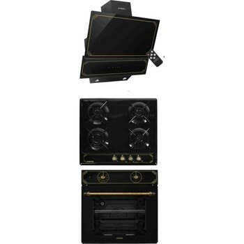 Kumtel Rustik 3 Lu Ankastre Set Kumandalı Siyah