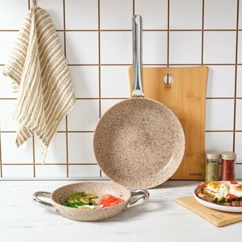 Karaca Biogranit Nare Tava Seti Granit Kaplama 26 cm Kahverengi 2 Parça